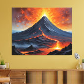 ein Vulkan mit Lava aus dem Berg Leinwanddruck (Insitu (Wohnzimmer))