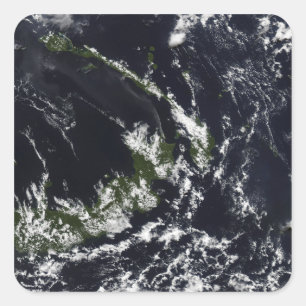 Ein vulkanischer Abfluss aus der Rabaul-Caldera Quadratischer Aufkleber