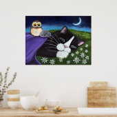 Ein wachsames Auge | Fantasy Tuxedo Cat Art Poster (Küche)