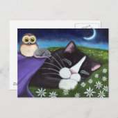 Ein wachsames Auge | Fantasy Tuxedo Cat Art Postkarte (Vorne/Hinten)
