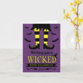 Ein wackeliges gutes Halloween Karte (Gelbe Blume)