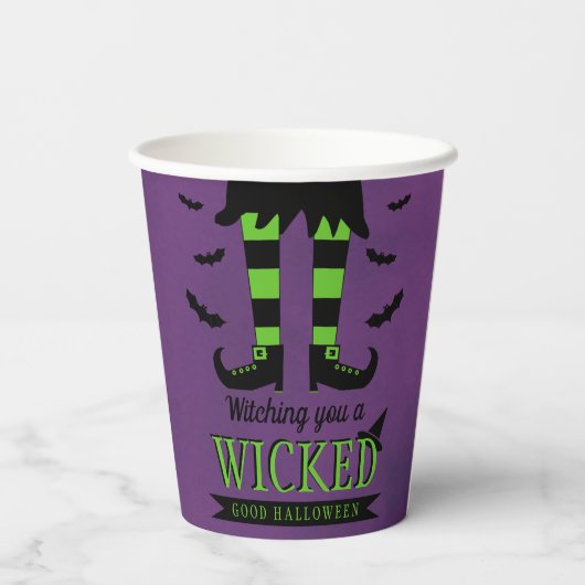 Ein wackeliges gutes Halloween Pappbecher (Rückseite)