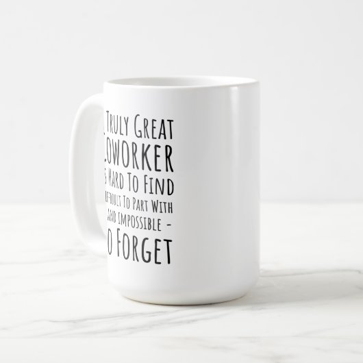 ein wahrer, großartiger Mitarbeiter Kaffeetasse (Vorderseite Links)