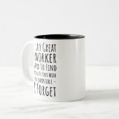 ein wahrer, großartiger Mitarbeiter Zweifarbige Tasse (Vorderseite Links)