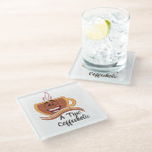Ein wahrer Kaffeetrinker Glasuntersetzer (Schrägansicht)