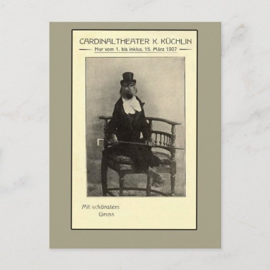 Ein wahrer Unsinn - Ein Affe im Anzug Postkarte (Vorderseite)