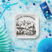 Ein wahres Paradies für Jagen und Fischen Pappteller (Party)