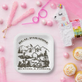 Ein wahres Paradies für Jagen und Fischen Pappteller (Party)