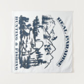 Ein wahres Paradies für Jagen und Fischen Wandteppich (Vorderseite (Horizontal))