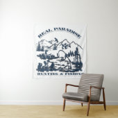 Ein wahres Paradies für Jagen und Fischen Wandteppich (Beispiel)