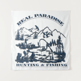 Ein wahres Paradies für Jagen und Fischen Wandteppich