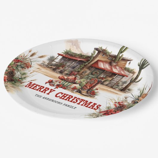 Ein wahrhaft Western in der Prärie Pappteller (Schrägansicht)