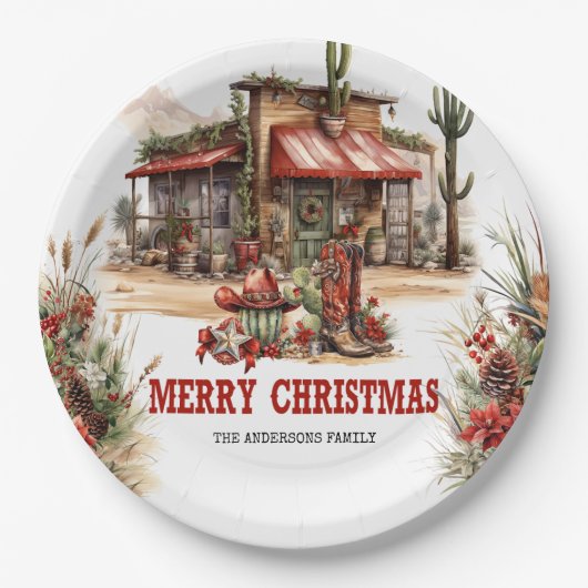 Ein wahrhaft Western in der Prärie Pappteller (Vorderseite)