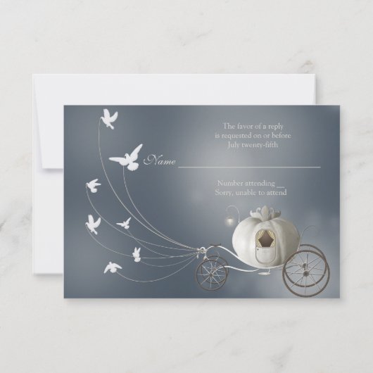 Ein wahrhaftiges Märchen-Hochzeitsrap RSVP Karte (Rückseite)