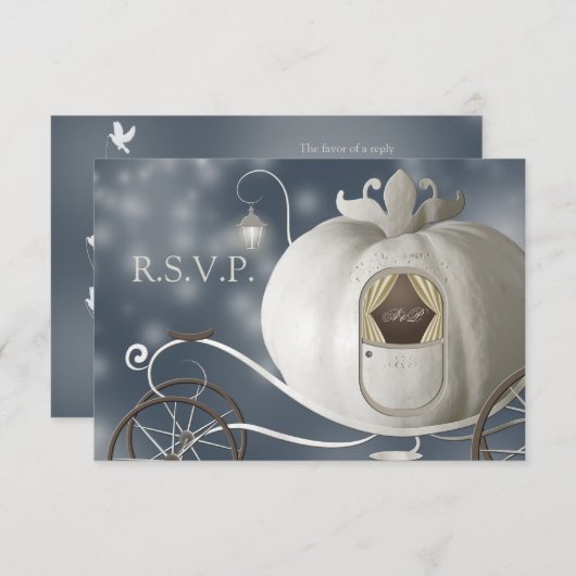 Ein wahrhaftiges Märchen-Hochzeitsrap RSVP Karte (Vorne/Hinten)