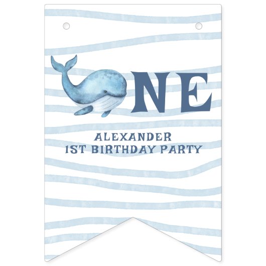 EIN WAL 1. Geburtstag unter dem Meer Wimpelkette (Erste Fahne)