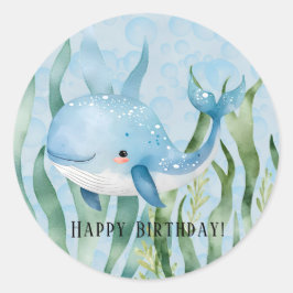 Ein Wal einer guten Geburtstagsparty Runder Aufkleber