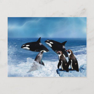 Ein Wal einer Welt Postkarte