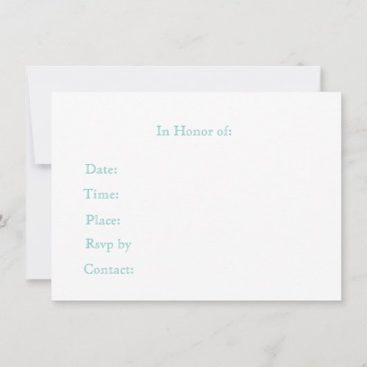 Ein Wal eines Party Einladung (Rückseite)