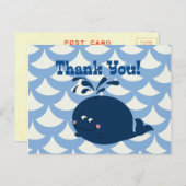 Ein Wal eines Schwanzes, nautisches Blau Vielen Da Postkarte (Vorne/Hinten)