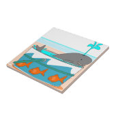 Ein Wal in einem Eimer Fliese (Seite)