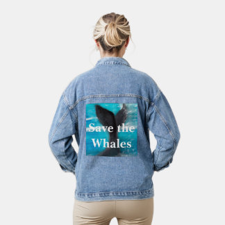 Ein Wal-Schwanz - Rette die Wale  Jeansjacke