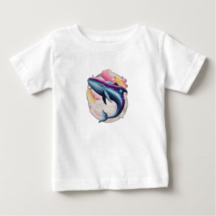 Ein Wal schwimmt durch den Weltraum Baby T-shirt