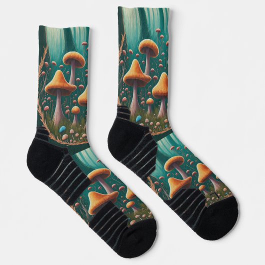 Ein Wald mit einem Pilzring Socken (Rechts)