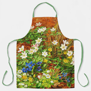 Ein Waldboden mit Anemonen und Veilchen Schürze