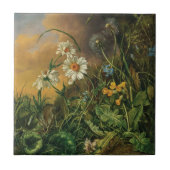 Ein Waldboden mit Gänseblümchen, Primeln, ... Fliese (Vorderseite)