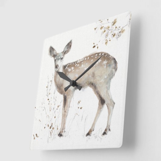 Ein Waldweg IX Quadratische Wanduhr (Winkel)