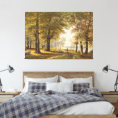 Ein Waldweg mit Wanderer im Herbst Leinwanddruck (Insitu (Schlafzimmer))