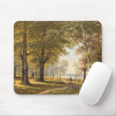 Ein Waldweg mit Wanderer im Herbst Mousepad (Mit Mouse)