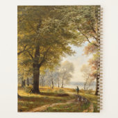 Ein Waldweg mit Wanderer im Herbst Planer (Rückseite)