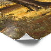 Ein Waldweg mit Wanderer im Herbst Poster (Ecke)