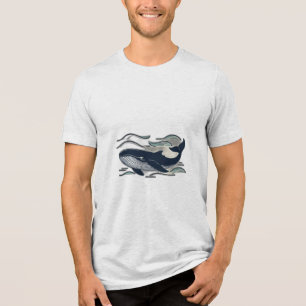 Ein Walschwimmen, Tri-Blend Shirt