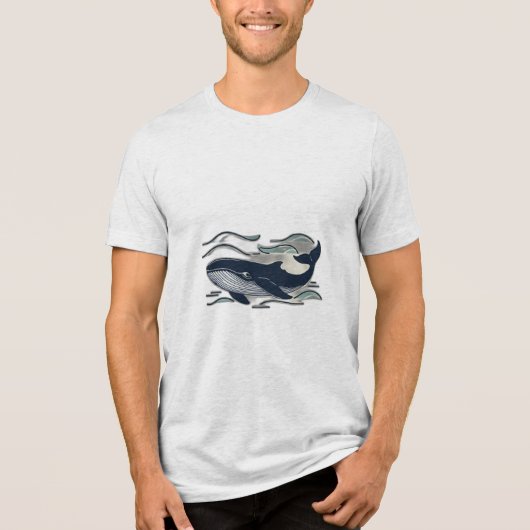 Ein Walschwimmen, Tri-Blend Shirt (Vorderseite)