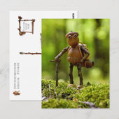 Ein Wanderer auf der Reise. Summer Camping Postkarte (Vorne/Hinten)
