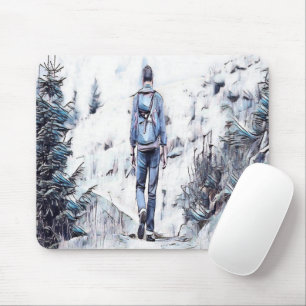 Ein Wanderer in freier Wildbahn Mousepad