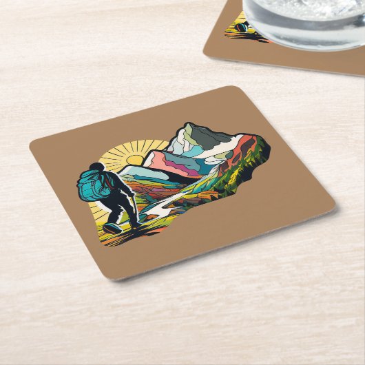 Ein Wanderweg über einen Bergweg Rechteckiger Pappuntersetzer (angewinkelt)