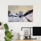 Ein Warenkorb auf der schneebedeckten Straße Poster (Heimbüro)