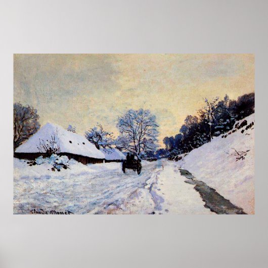 Ein Warenkorb auf der schneebedeckten Straße Poster (Vorne)