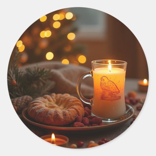 ein warmes Weihnachten Runder Aufkleber (Vorderseite)