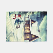 Ein warmes Winterwunderland Fleecedecke (Vorderseite (Horizontal))