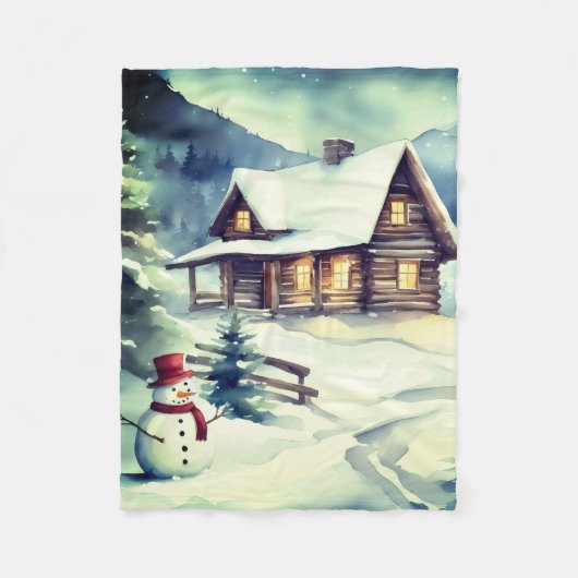 Ein warmes Winterwunderland Fleecedecke (Vorderseite)