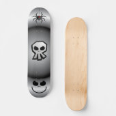 Ein was für Albtraum! Goth schwarzer Schädel und Skateboard (Vorderseite)