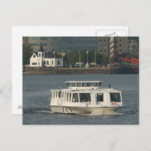 Ein Wasserbus in der Bucht von Cardiff Postkarte (Vorne/Hinten)