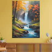 ein Wasserfall in einem Waldbild Leinwanddruck (Insitu (Wohnzimmer))