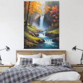 ein Wasserfall in einem Waldbild Leinwanddruck (Insitu (Schlafzimmer))