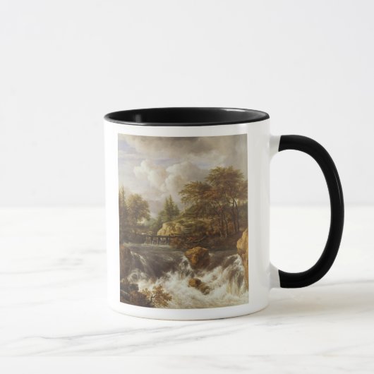 Ein Wasserfall in einer felsigen Landschaft, Tasse (Rechts)